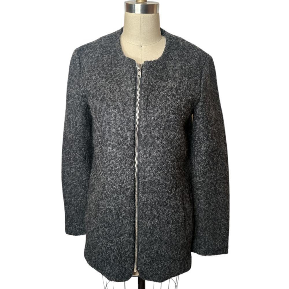 Cotton Candy Grey Wool Blend Zip Up Coat Jacket Women's Size S